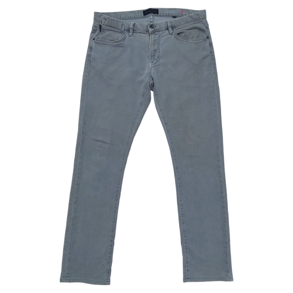 John Varvatos USA Bowery Jeans Mens 32 34x31 In Shark Grey Slim Straight Stretch